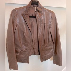 Caslon leather jacket, chocolate brown